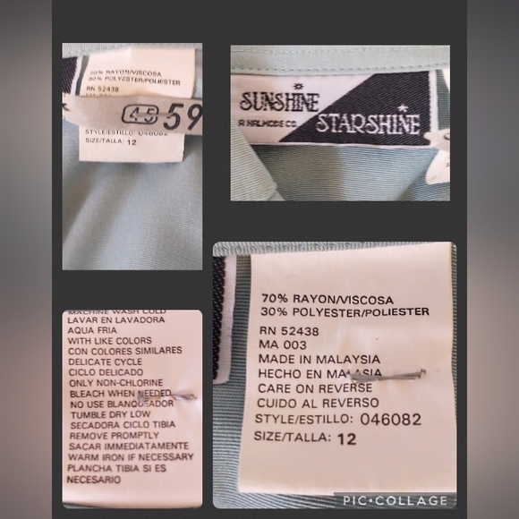 Stunning Vintage Blouse - 3 Layer Collar w/ Tuxedo Bottom - 12 - Picture 11 of 11